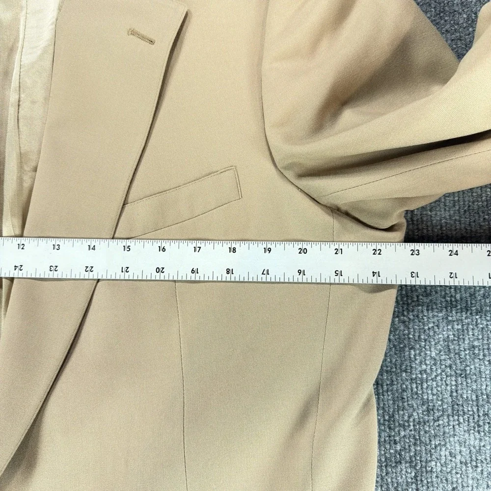 VTG Nordstrom Mens Tan Virgin Wool Blazer Sport Coat Union Made USA Beige 42R